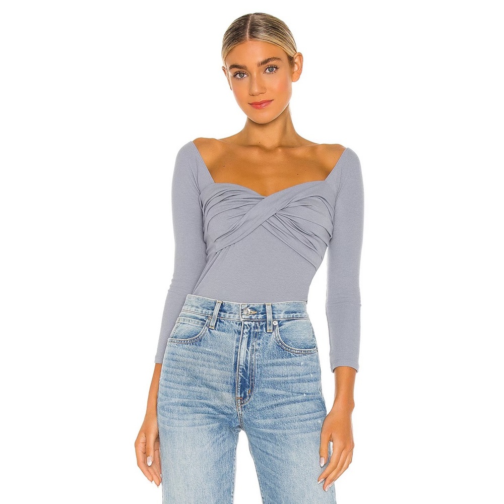 The Line by K Stevie Top in Dusty Blue